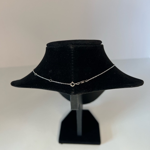 Old Rubin 925 Sterling Silver Necklace Double Heart Pendant with Cubic Zirconia - Picture 6 of 7